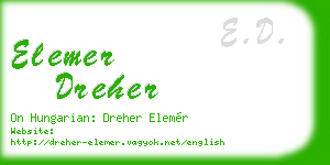 elemer dreher business card